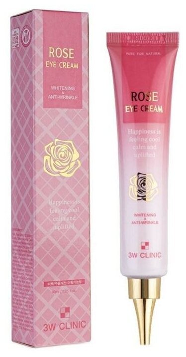 Крем для век 3W CLINIC Rose Eye Cream с экстрактом розы, 40 мл