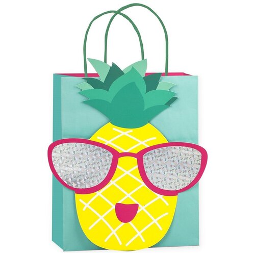 фото Пакет подарочный 3d, ананас в солнечных очках, голография, 32*26*12 см, 1 шт. дон баллон