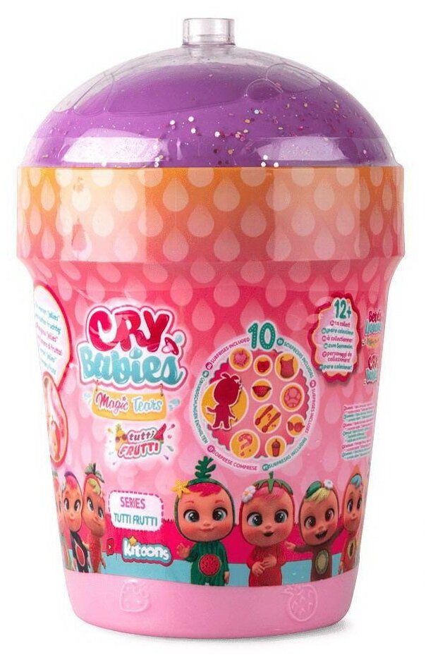Кукла IMC Toys Cry Babies Magic Tears серия Tutti Frutti Плачущий младенец в комплекте с домиком и аксессуарами (дисплей)