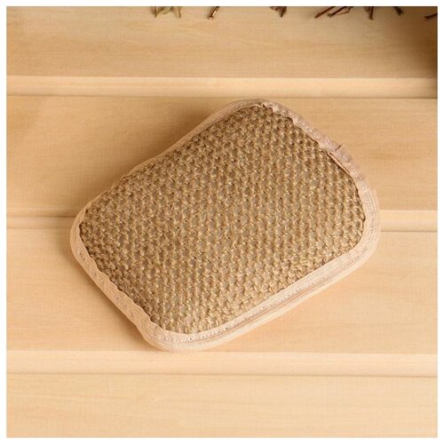 Мочалка ЭКО джут-хлопок с ручкой 14х12х3 см для дома 599₽