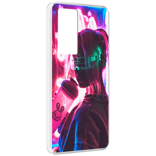 Чехол MyPads девушка неоновый фон женский для Realme GT Master Explorer Edition задняя-панель-накладка-бампер