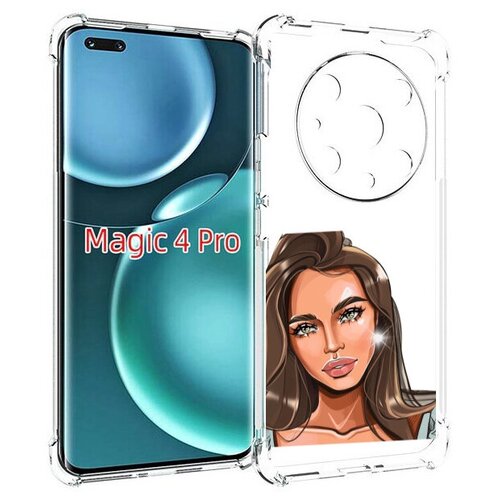 Чехол MyPads Девушка-с-зелеными-глазами для Honor Magic4 Pro / Magic4 Ultimate задняя-панель-накладка-бампер