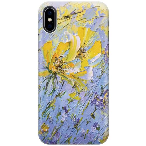 фото Re:paчехол - накладка artcolor для apple iphone xs / x с принтом "желтое на синем"