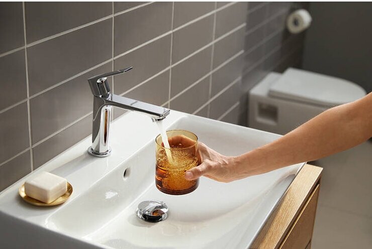 Смеситель для раковины Hansgrohe Rebris E 72560670 технология CoolStart, черный матовый - фото №15