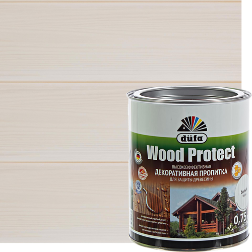 антисептик wood protect цвет орех 2 5 л Антисептик Wood Protect цвет белый 0.75 л