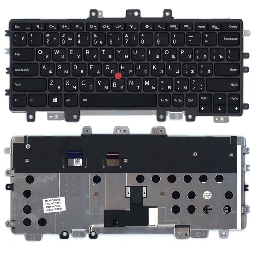 Клавиатура для ноутбука Lenovo Thinkpad Helix 2nd 20CG 20CH черная с подсветкой 3627₽