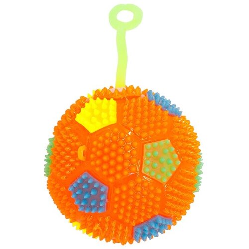 Игрушка Мяч светящийся Футбол на резинке, ассорти цветов, 7,5 см, 1 шт.