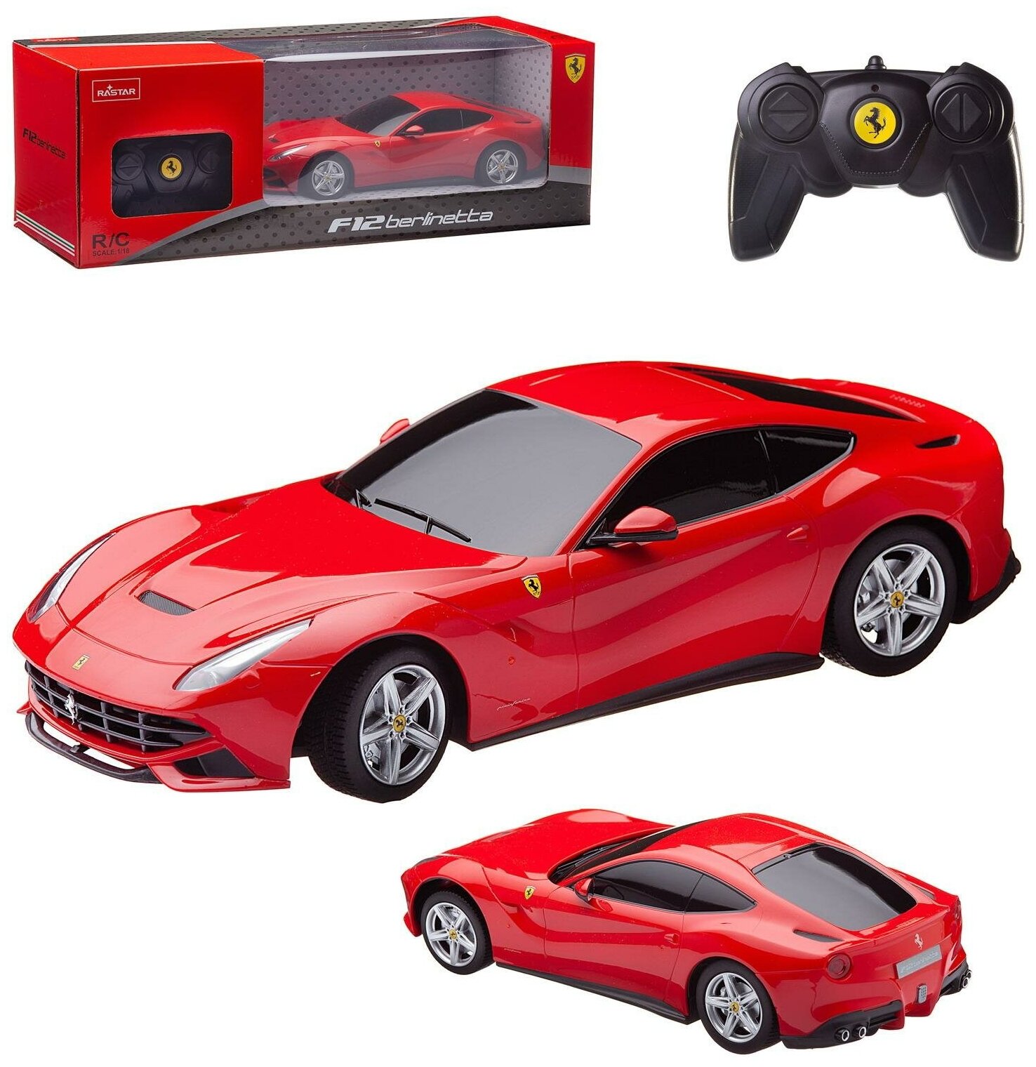 Машина р/у 1:18 Ferrari F12 Цвет Красный, светящиеся фары