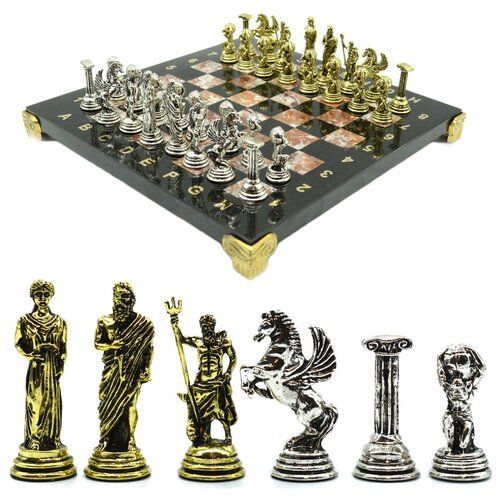 фото Радугакамня шахматы подарочные с металлическими фигурами "атлас", 250*250мм