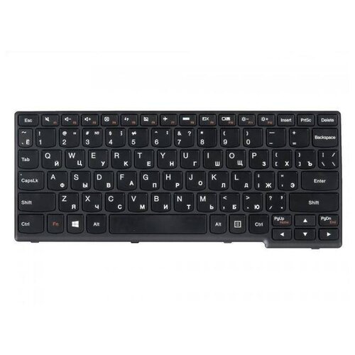 Клавиатура для ноутбука Lenovo Yoga 11S S210 черная с рамкой плоский Enter 1030₽