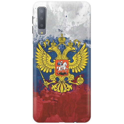 фото Gosso ультратонкий силиконовый чехол-накладка для samsung galaxy a7 (2018) с принтом "герб и флаг рф"