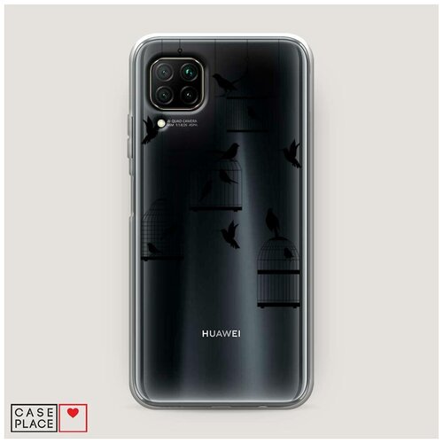 фото Силиконовый чехол "клетка с птицами графика" на huawei nova 6 se / хуавей нова 6 se case place