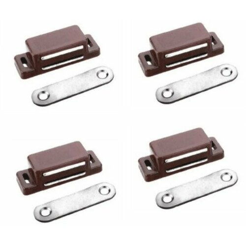 Защелка магнитная мебельная 47x15мм 4шт фурнитура на дверцы балкон шкаф пластик металл 379₽
