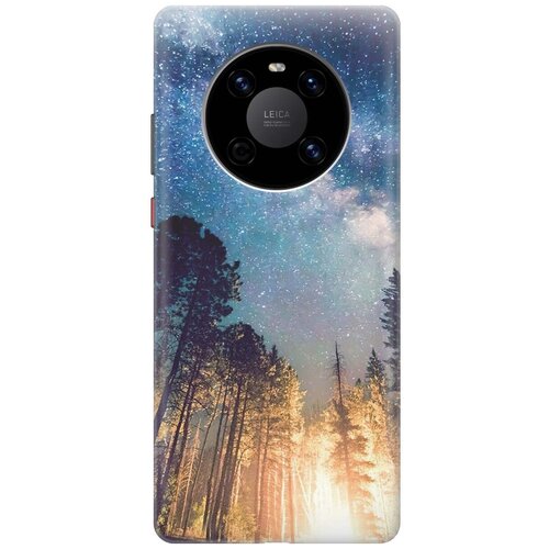 фото Ультратонкий силиконовый чехол-накладка для huawei mate 40 с принтом "млечный путь" gosso