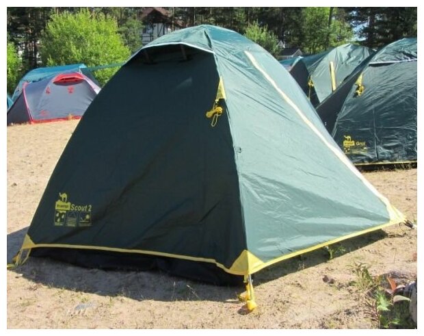 Палатка Tramp Scout 2 (V2) турист. 2мест. зеленый - фото №4