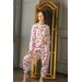 Пижама Miko Yumi для девочек, лонгслив, брюки, размер 86, розовый, белый