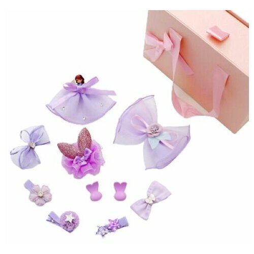 Новая подарочная коробка, детская заколка для волос 10 шт. с бантом