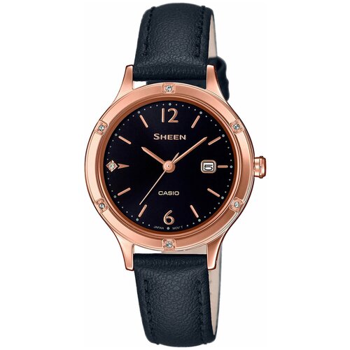 фото Японские наручные часы casio she-4533pgl-1auer женские кварцевые