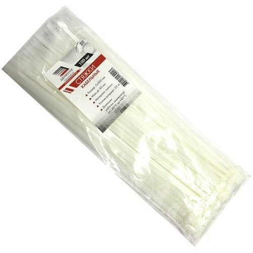 Хомут ленточный (пластиковый, белый) 5х300 (100шт.)