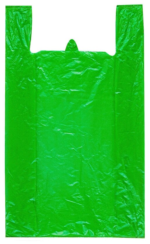 Пакет Майка 38см(+20)*68см, 15мкм, зеленый, 100 шт.