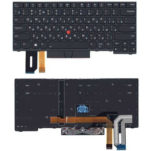 Клавиатура для ноутбука Lenovo ThinkPad E480 E485 черная с подсветкой аккумулятор для lenovo thinkpad l380 11 1v 4050mah org p n l17l3p53 sb10k97627 01av483