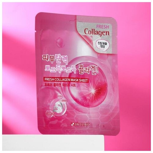 Тканевая маска для лица 3W Clinic с коллагеном, 23 мл(3 шт.) маска 3w clinic collagen sleeping pack объём 100 мл