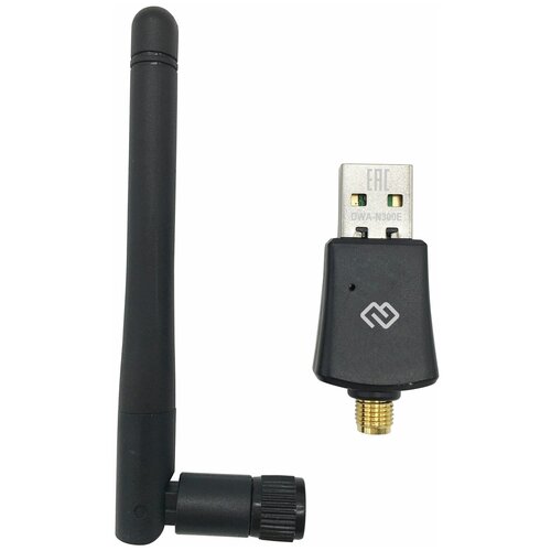 Сетевой адаптер WiFi Digma DWA-N300E N300 USB 2.0 (ант.внеш.съем) 1ант. (упак.:1шт)