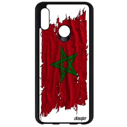 фото Красивый чехол для телефона // huawei p smart 2019 // "флаг марокко на ткани" дизайн страна, utaupia, белый