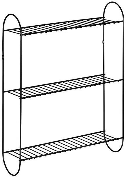 Полка настенная Minima 3 яруса 41х11х52см черная