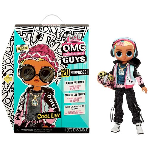 Купить Кукла LOL Surprise ОМГ мальчик Cool Lev со скейтбордом 25 см OMG 576716, L.O.L.