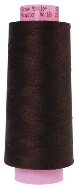 Нить оверлочная универсальная, SERACOR, 2500 м 100% полиэстер 1002 Very Dark Brown ( 1228-1002 )