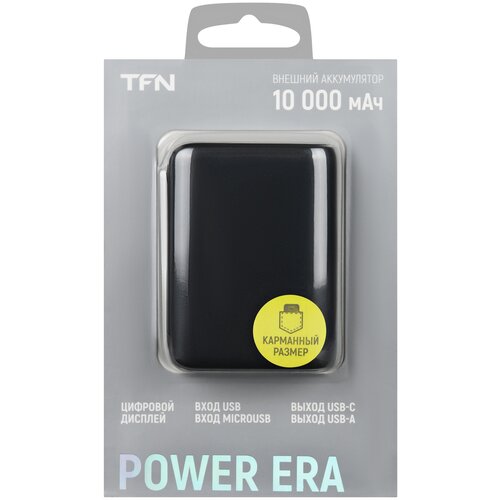 Внешний аккумулятор TFN Power Era10i 10000mAh black внешний аккумулятор tfn 10000mah power uni 10 black