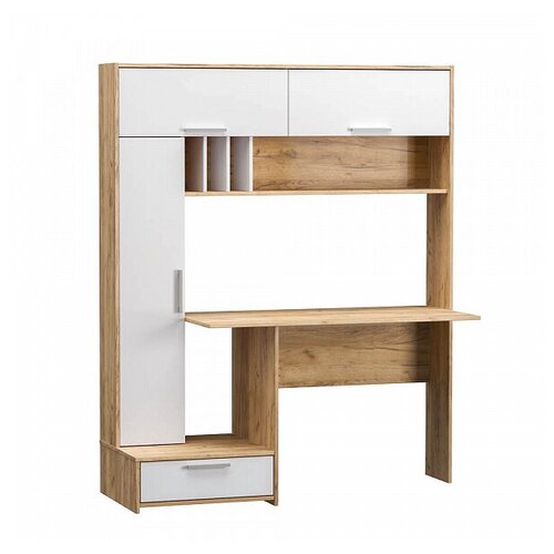 фото Лайт стол письменный 03.243 н (дуб золотой craft, белый премиум) mobi