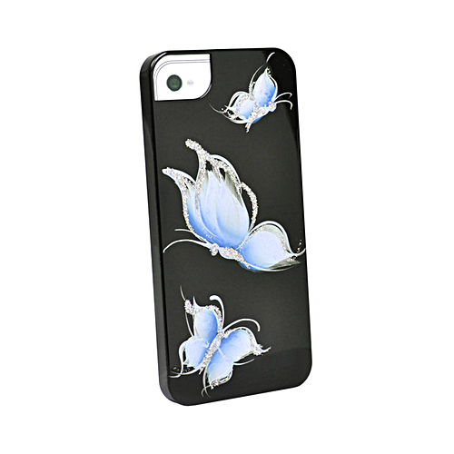 Накладка iCover Printing Butterfly для iPhone 5 / 5s / SE - Black\Sky Blue