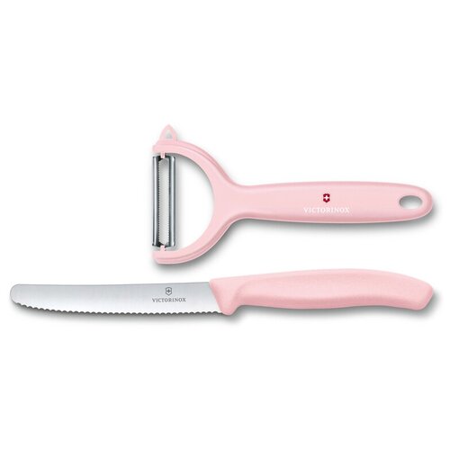 Набор из 2 кухонных ножей VICTORINOX 6.7116.23L52 Swiss Classic: нож для томатов и столовый нож 11 см, розовый