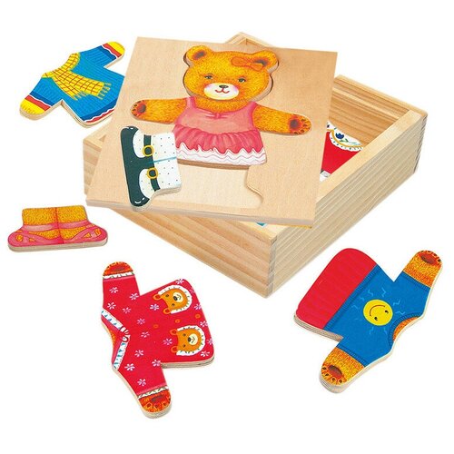 Пазл Гардероб медведицы (арт. 88048) деревянные игрушки bino пазл гардероб медведицы