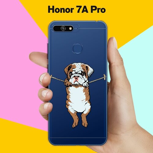 Силиконовый чехол Бульдог на Honor 7A Pro чехол книжка тренды фон 41 book на honor 7a pro хонор 7а про