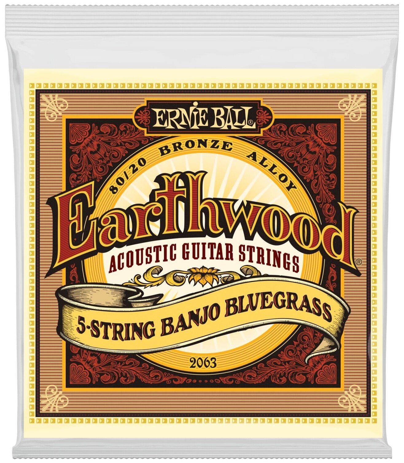 ERNIE BALL 2063 Earthwood 80/20 Bronze Bluegrass 9-20 Струны для банджо