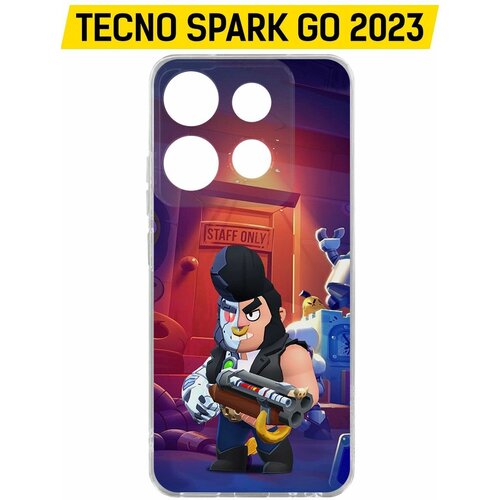 Чехол-накладка Krutoff Clear Case Brawl Stars-Б-800 для TECNO Spark Go 2023 чехол накладка krutoff clear case brawl stars спайк для tecno spark go 2023