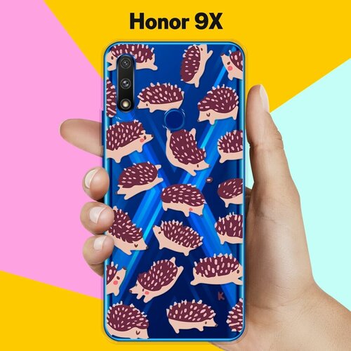 Силиконовый чехол Ёжики на Honor 9X силиконовый чехол на honor 9x коты для хонор 9 икс