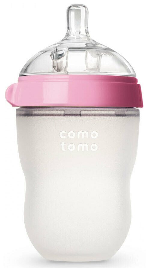 Comotomo Natural Feel Baby Bottle Бутылочка для кормления, розовый 250 мл (Корея)