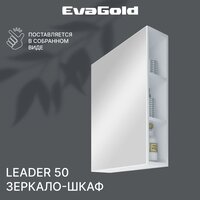 Зеркало со шкафом для ванной EvaGold Leader 50 белое