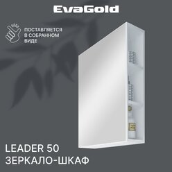Зеркало со шкафом для ванной EvaGold Leader 50 белое