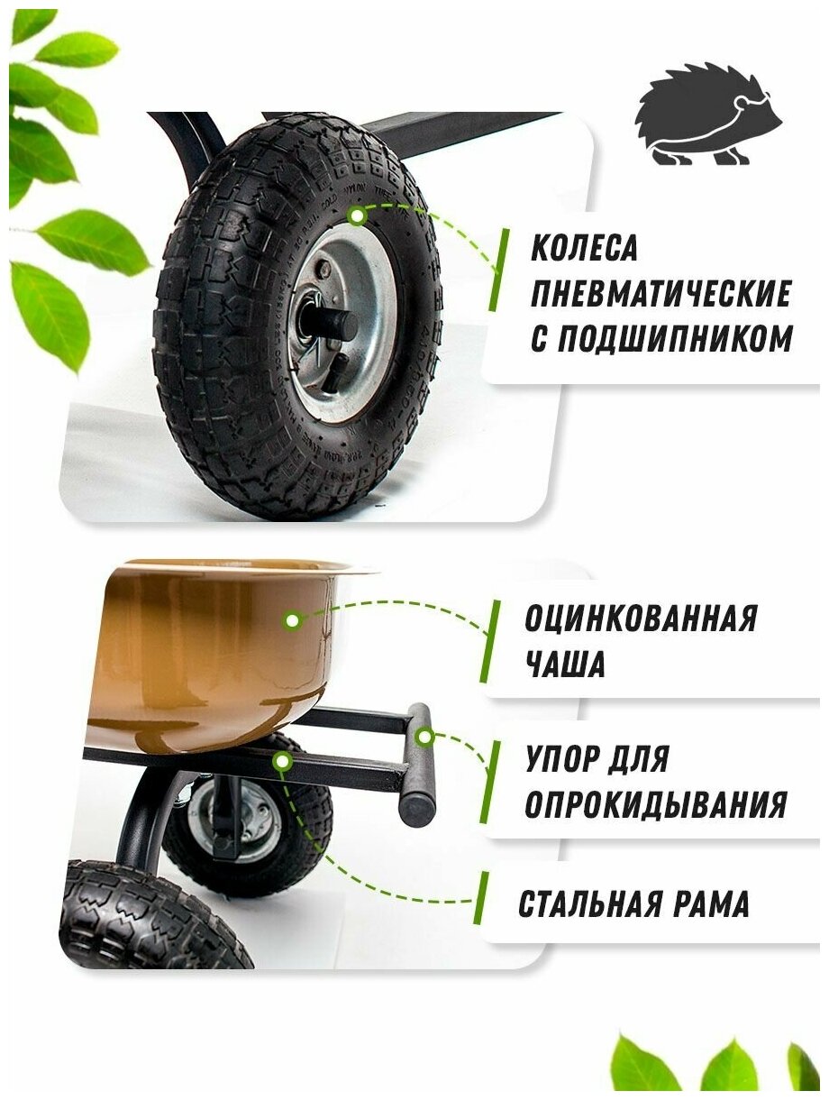 Садовая тележка четырёхколесная GardenCart, грузоподъемность 200кг - фотография № 4