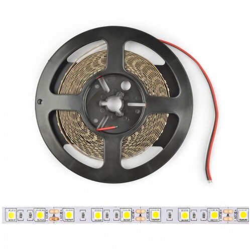 Светодиодная лента Uniel 14,4W/m 60LED/m 5050SMD теплый белый 5M ULS-M25-5050-60LED/m-10mm-IP20-DC12V-14,4W/m-5M-3000K PROFI UL-00004374