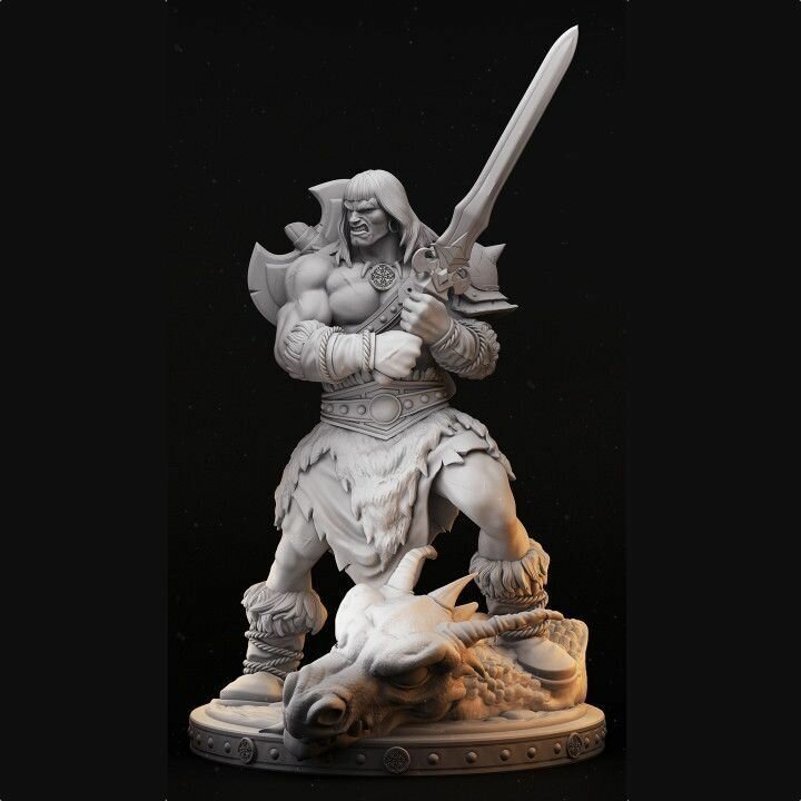 Игровая фигурка Barbarian 32mm - Конан, Варвар - Primal Collection (DND)