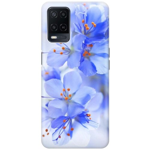 фото Ультратонкий силиконовый чехол-накладка для oppo a54 с принтом "лазурные орхидеи" gosso