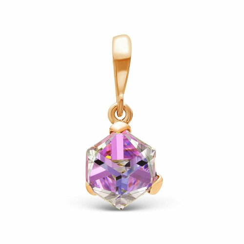 Подвеска VALTERA, серебро, 925 проба, золочение, кристаллы Swarovski подвеска 3405937410 из серебра 925 пробы с мистик кварцем природным и фианитом balex