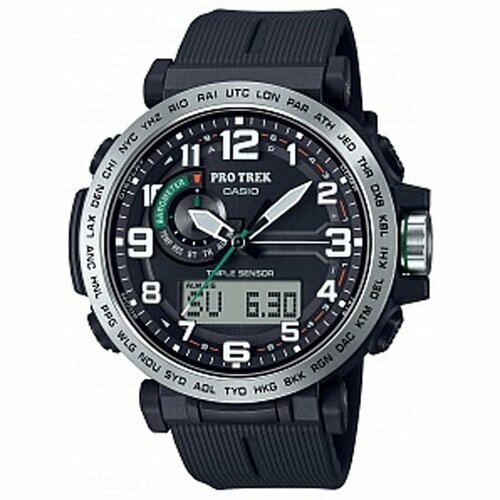 наручные часы casio pro trek prg 650yl 3 черный зеленый Наручные часы CASIO Pro Trek PRG-601-1, черный