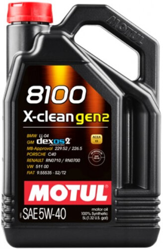 Моторное масло Motul 8100 X-Clean GEN2 5W-40 синтетическое 5 л